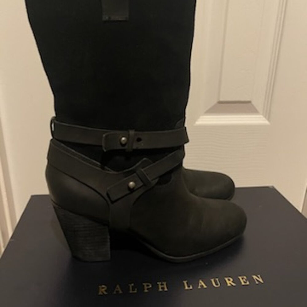 Denim Supply Ralph Lauren Black Suede Leather Boots Sz 7